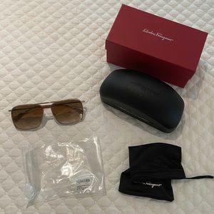 Ferragamo Men’s Gold Sunglasses
